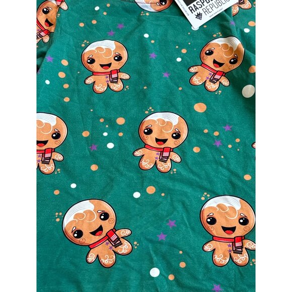 Raspberry Republic Kids Long Sleeve Gingerbread Print Top 5-7 Y Organic Cotton - Picture 3 of 6